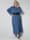 Sara Lindholm Maxi-jurk met plooitjes in de taille, Rookblauw/Marine