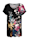m. collection Longshirt mit platziertem floralem Druckdesign, Schwarz/Multicolor