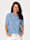 MONA Bluse mit durchgängiger Knopfleiste, Hellblau/Weiß