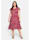 sheego by Joe Browns Chiffonkleid mit Blumenprint und Wasserfallkragen, karminrot bedruckt