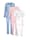 Harmony Pyjamas par lot de 3 avec 3 longueurs de manches différentes, Blanc/Rose/Bleu ciel