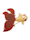 Koi-Brosche mit Quarz und Achat, Rot