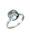 ZEEme Ring 925/- Sterling Silber Blautopas beh. blau Rhodiniert, weiß