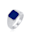 Kuzzoi Ring Herren Siegelring Emaille Blau Basic 925 Silber, Silber