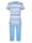 Hajo Schlafanzug mit grafischem Muster, Hellblau/Marineblau/Weiß