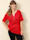 MIAMODA Shirt mit Dekosteinchen am Ausschnitt, Rot