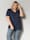 Sara Lindholm Shirt aus leichter Leinen-Mischung, Marineblau