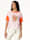 AMY VERMONT Blusenshirt aus effektvollem Materialmix, Orange/Beige