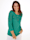 MONA Pullover mit dekorativer Steinchenzier, Smaragd