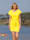 Maritim Strandkleid mit Bindeband in der Taille, Gelb