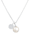 Halskette Zirkonia Plättchen Synthetische Perle 925 Silber