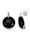 Boucles d'oreilles en argent 925, rhodié, Noir