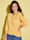 MIAMODA Shirt mit femininem Ausschnitt, Gelb/Weiß
