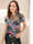 AMY VERMONT Blusenshirt mit floralem Dessin, Dunkelgrün/Multicolor