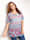 MIAMODA Shirt mit Dekosteinchen am Ausschnitt, Pink/Marineblau