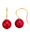 Boucles d'oreilles avec perles en corail, Rouge