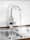 MediaShop Elektrische Wasserarmatur 'Aquadon SmartHeater Fix-Head', klassischer Aufsatz - 360° drehbar, digitale LED-Temperaturanzeige, Silberfarben