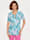 MONA T-shirt à ravissante encolure, Turquoise/Pétrole/Rose
