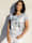 AMY VERMONT Shirt mit effektvollem Print im Vorderteil, Türkis