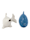 impré Set van 2 beeldjes Vissen, Wit/Blauw
