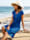 Comodo Strandkleid mit Verzierung am Ausschnitt, Royalblau