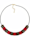 Kette Schrägperle Kunststoff rot-transparent und schlammfarben Vollgummi schwarz 45cm