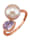Diemer Perle Damenring mit Amethyst und Süßwasser-Zuchtperle, Lila