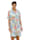 AMY VERMONT Kleid mit grafischem Muster allover, Weiß/Grün/Blau