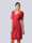 Alba Moda Wickelkleid mit edlem Schmuckelement aus Jersey-Crepe, Rot
