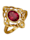 Amara Farbstein Damenring mit Rubellit und Diamanten in Gelbgold 585, Gelbgold