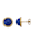 Amara Pierres colorées Boucles d'oreilles en or jaune 585, Bleu