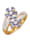 KLiNGEL Damenring mit Tansanit und Topas in Silber 925, Bicolor