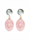 Ohrringe 3-D Rosenquarz Ovale und graue Mondsteine