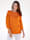 MONA Pullover mit dekorativer Steinchenzier, Orange