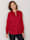 Paola Satijnen blouse met bijzondere kraag, Rood