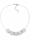 Kette Spiralperle weiß-matt silberglänzend Kunststoffperlen mit Silikonschnur weiß 45cm