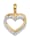 Pendentif Cœur or jaune/or blanc 375, avec diamants, Bicolore