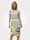 MONA Jerseykleid mit gestreiftem Rippbündchen, Ecru/Eisblau/Limettengrün