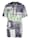 MIAMODA Shirt met capuchon van mesh, Zwart/Wit/Groen