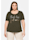 Sheego Shirt mit schimmerndem Pailletten-Schriftzug, dunkeloliv