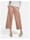 Taifun Culotte mit geprägter Leder-Optik Wide Leg, Tannin Brown