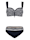 Charmline Bikini met slipvaste siliconen band achter, Blauw/Wit