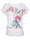 T-shirt à bel imprimé rayé et fleurs