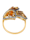 Blatt-Ring mit Farbsteinen und braunen Diamanten