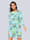 Alba Moda Strandkleid mit ausdruckstarkem Palmendruck, Türkis