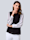 Alba Moda Bluse mit kontrastfarbigen Paspeln, Schwarz/Off-white