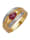 Damenring mit Rubin in Silber 925, Bicolor