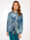 MONA Hemdbluse mit grafischem Druck in Mehrfarbigkeit, Petrol/Marineblau