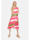 Cartoon Plisseekleid ohne Arm, Pink/Green