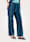 MONA Pantalon à rayures tissées, Marine/Turquoise